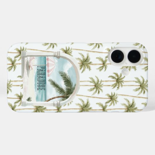 Palm Tree Ocean Paradise Case-Mate iPhoneケース (裏面 (横))