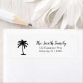 Palm Tree Painting Art Address Label ラベル (インサイチュ)