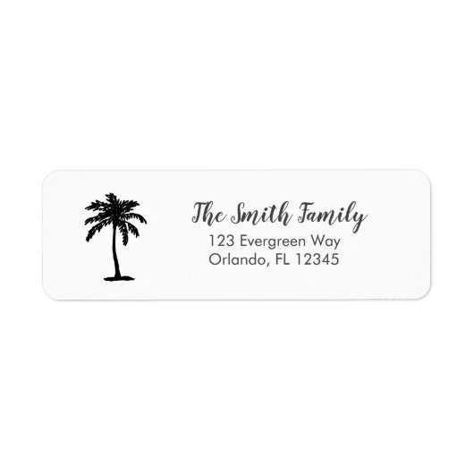 Palm Tree Painting Art Address Label ラベル (正面)