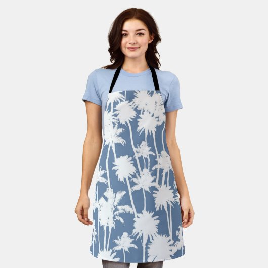 Palm tree pattern エプロン (着用した状態)