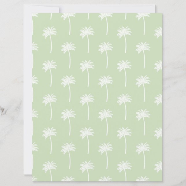 palm tree pattern paper green (正面)