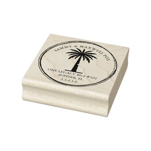 Palm Tree Personalised Return Address ラバースタンプ (スタンプ)