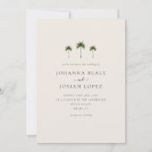 Palm Tree QR Code Photo Wedding Invitation 招待状 (正面)