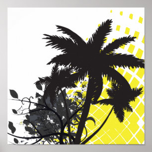 palm tree rays ポスター