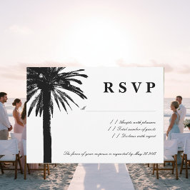 Palm Tree RSVPのカ結婚ード |ビーチテーマ 出欠カード