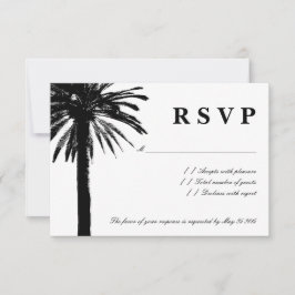 Palm Tree RSVPのカ結婚ード |ビーチテーマ 出欠カード