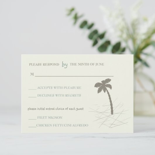 Palm tree -rsvpカード 出欠カード (スタンド正面)