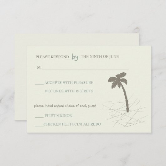 Palm tree -rsvpカード 出欠カード (正面/裏面)