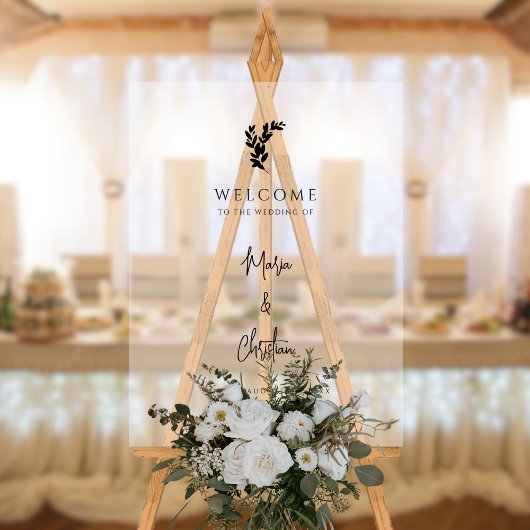 Palm Tree Scriptエレガントの結婚歓迎 アクリルサイン