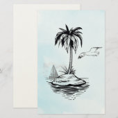 Palm Tree & Seagull on notes 便箋 (正面/裏面)