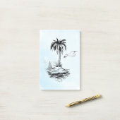 Palm Tree & Seagull on Post-it notes ポストイット (デスク上)