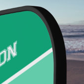 Palm Tree Silhouette Tropical Green Monogram ピックルボールラケット