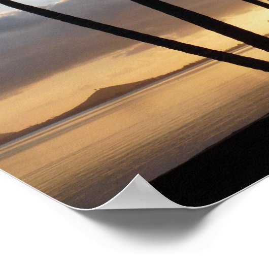 Palm Tree Silhouettes in Hawaii ポスター (角)