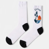 Palm Tree Sunset Beach Crew Socks ソックス (左)
