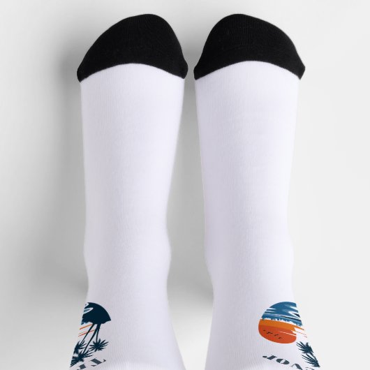Palm Tree Sunset Beach Crew Socks ソックス (上部)