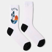 Palm Tree Sunset Beach Crew Socks ソックス (右)