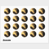 Palm Tree Sunset Thank you sticker ラウンドシール (シート)