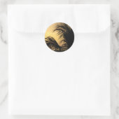 Palm Tree Sunset Thank you sticker ラウンドシール (バッグ)