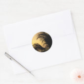 Palm Tree Sunset Thank you sticker ラウンドシール (封筒)