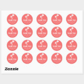Palm Tree Thank You Labels (Coral) ラウンドシール (シート)