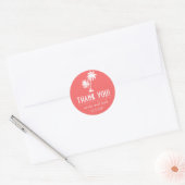 Palm Tree Thank You Labels (Coral) ラウンドシール (封筒)