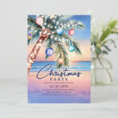 Palm Tree Tropical Beach Christmas 招待状 (スタンド正面)