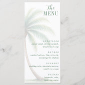 Palm Tree Tropical Island Watercolor Green Menu メニュー (正面)
