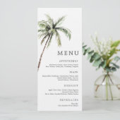 Palm Tree Tropical | Minimal Wedding Serif Menu 招待状 (スタンド正面)