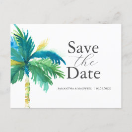 Palm Tree Wedding日付を保存 ポストカード