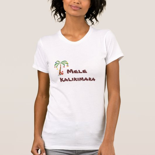palm_tree_xmas、Mele Kalikimaka Tシャツ (正面)