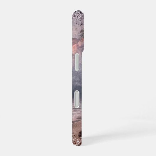 Palm TreesとStormyビーチ iPhone 16ケース (右側面)