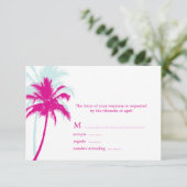Palm Treesの結婚応答カード 出欠カード (スタンド正面)