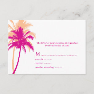 Palm Treesの結婚応答カード 出欠カード