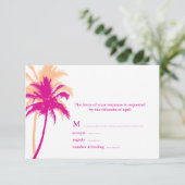 Palm Treesの結婚応答カード 出欠カード (スタンド正面)
