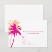 Palm Treesの結婚応答カード 出欠カード (正面/裏面)