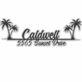 Palm Treesアドレスパーソナライズされたメールボックステッカー シール (正面)