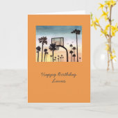 Palm Treesカスタマイズ可能な誕生日カード カード (黄色い花)