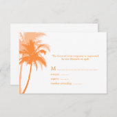 Palm Treesビーチ結婚式応答カード 出欠カード (正面/裏面)