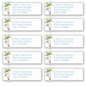Palm Trees個々の住所の宛名ラベル シール (正面)