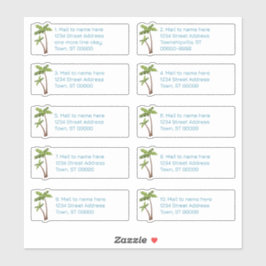 Palm Trees個々の住所の宛名ラベル シール