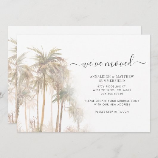 Palm Trees引っ越しましたアドレスの変更 案内状 (正面/裏面)