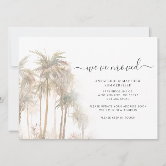 Palm Trees引っ越しましたアドレスの変更 案内状 (正面)
