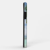 Palm Trees，あなたの写真，名前ティール（緑がかった色）スクリプト Case-Mate iPhoneケース (裏面/右)