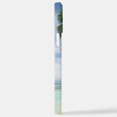 Palm Trees、写真、名前Blue Script iPhoneケース (右側面)