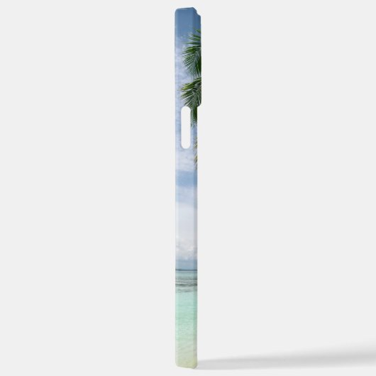 Palm Trees、写真、名前Blue Script iPhoneケース (右側面)