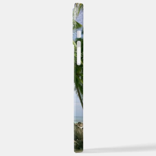 Palm Trees、写真、名前Blue Script iPhoneケース (左側面)