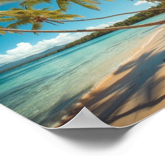 Palm Trees Along the Shore ポスター (角)