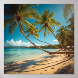Palm Trees Along the Shore ポスター
