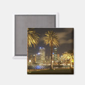 Palm Trees and CBD at Night, Sydney, New South マグネット (正面/裏面)