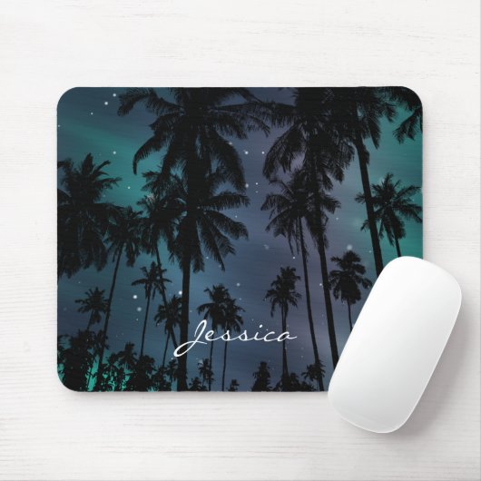 Palm Trees and Starry Night Sky Personalised マウスパッド (マウス)